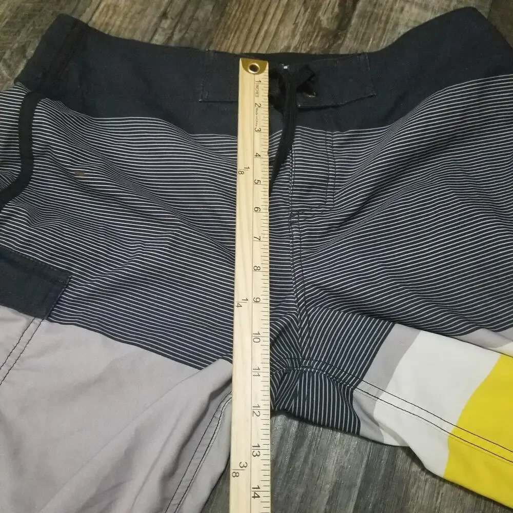 Killer Dana Yellow and Gray Surf Board Shorts Swim Trunks‎ - Men's Size 34